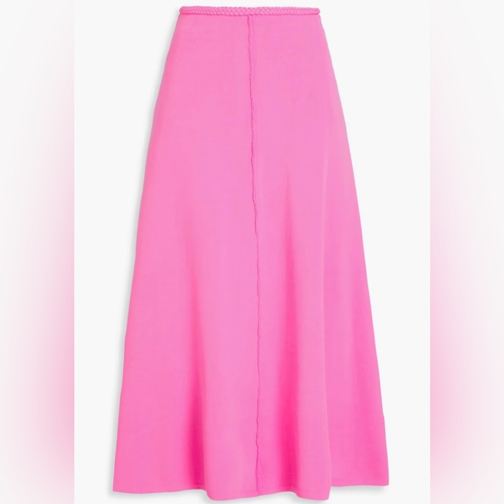 Aje Petal Knit Midi Skirt Vibrant Pink A-Line